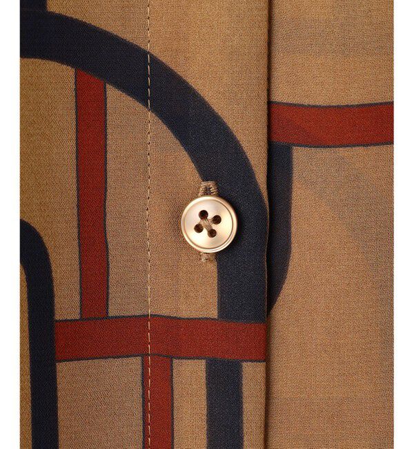 自由区「ジオメトリックレトロプリント ブラウス」|シャツ・ブラウス|