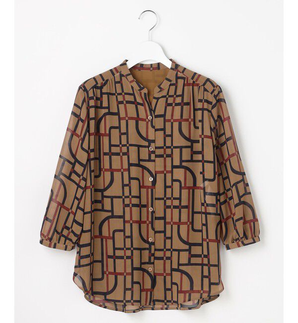 自由区「ジオメトリックレトロプリント ブラウス」|シャツ・ブラウス|