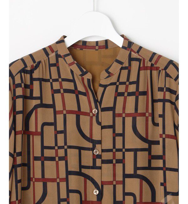自由区「ジオメトリックレトロプリント ブラウス」|シャツ・ブラウス|