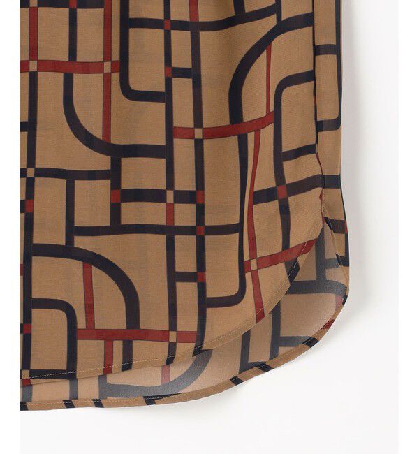 自由区「ジオメトリックレトロプリント ブラウス」|シャツ・ブラウス|