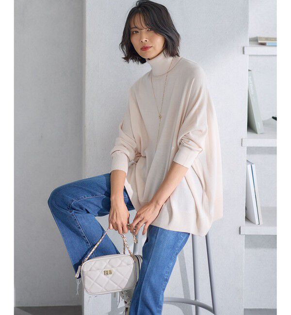 23区「【洗える】ウールブレンド タートルネック ニット」|ニット・セーター|