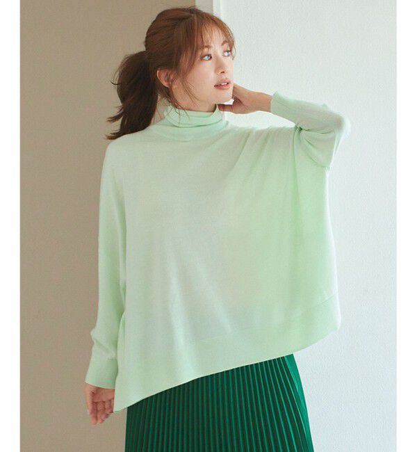 23区「【洗える】ウールブレンド タートルネック ニット」|ニット・セーター|ミント系