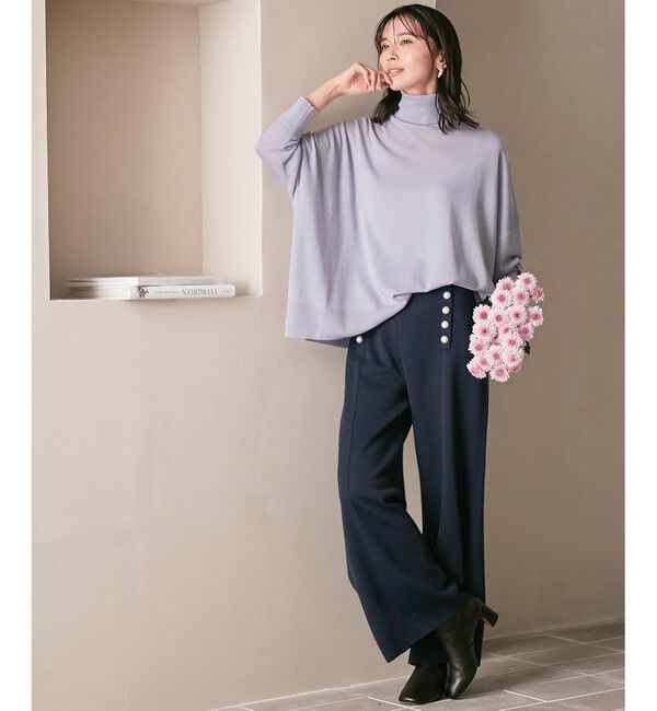 23区「【洗える】ウールブレンド タートルネック ニット」|ニット・セーター|