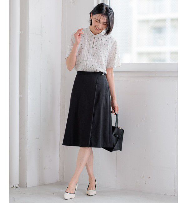 23区「【洗える/セットアップ対応】アイアスマットストレッチ フレア スカート」|スカート|