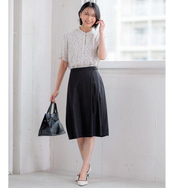 23区「【洗える/セットアップ対応】アイアスマットストレッチ フレア スカート」|スカート|