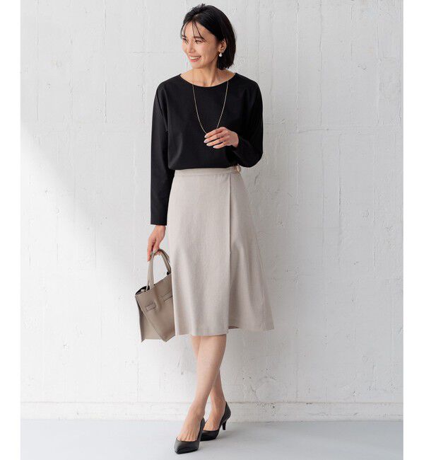 23区「【洗える/セットアップ対応】アイアスマットストレッチ フレア スカート」|スカート|
