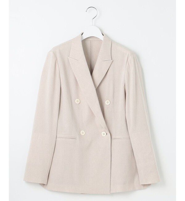 23区「【セットアップ対応/洗える】リネンレーヨンストレッチ ダブル ジャケット」|テーラードジャケット|
