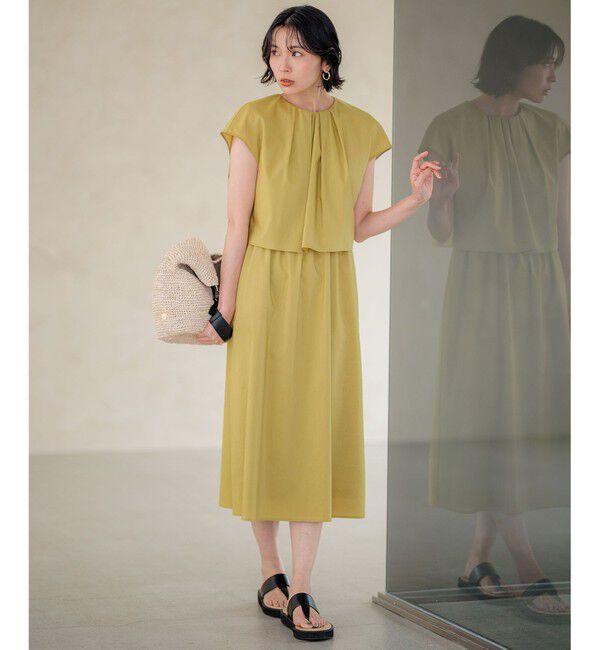 23区「【接触冷感/洗える】ストレッチラミータフタ ワンピース」|ワンピース|