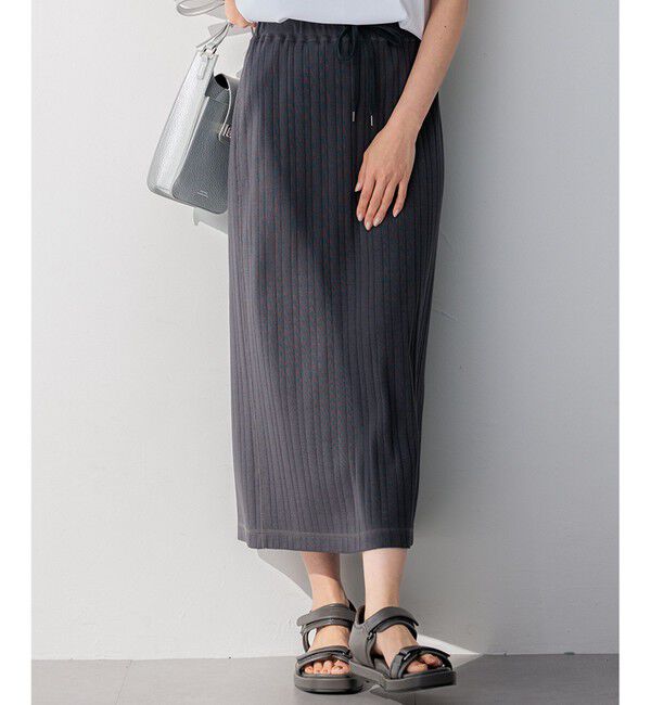 23区「【SLOW/一部店舗限定】ランダムリブフライス スカート」|スカート|グレー系