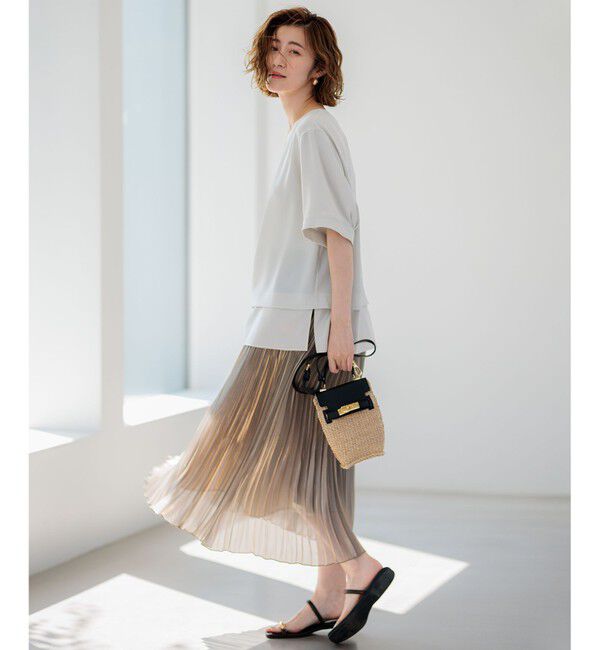 23区「シャイニー プリーツスカート」|スカート|