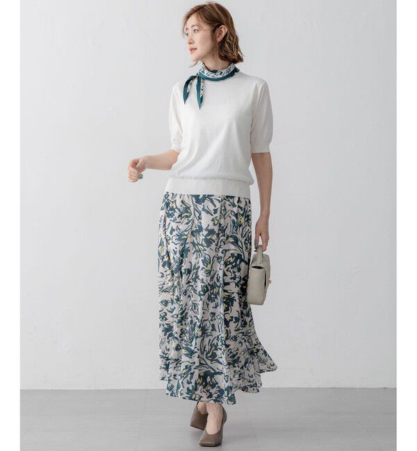 23区「【Oggi5月号掲載/洗える】プレミアムビオコットン 半袖 ニット」|ニット・セーター|