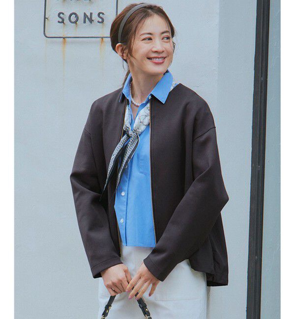 23区「【洗える】コットンエアー ギャザー ライトアウター」|その他|グレー系