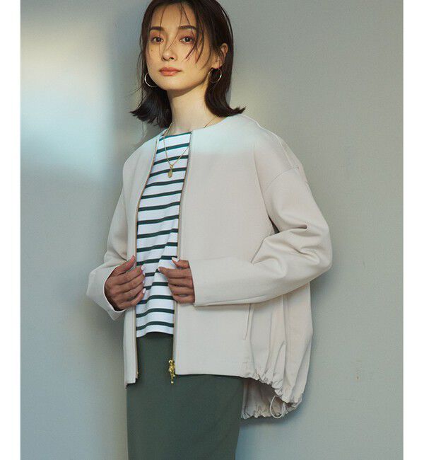 23区「【洗える】コットンエアー ギャザー ライトアウター」|その他|ベージュ系