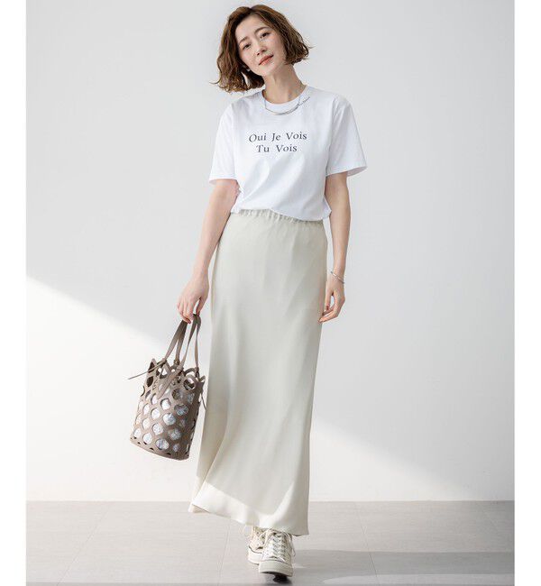 23区「【吸水速乾/防シワ】ジョーゼットサテン ナロー スカート」|スカート|