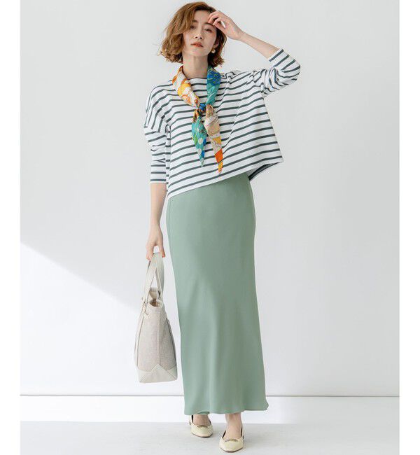 23区「【吸水速乾/防シワ】ジョーゼットサテン ナロー スカート」|スカート|