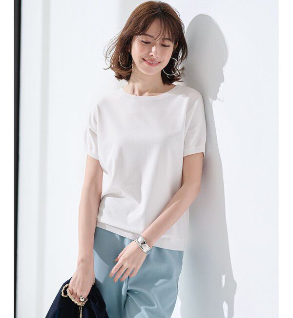 23区「【新色追加/洗える】レーヨンポリエステルストレッチ プルオーバー ニット」|ニット・セーター|