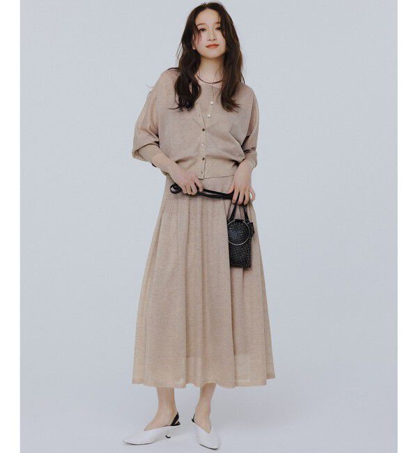 23区「【洗える】シャイニーシアーニット フレア スカート」|スカート|