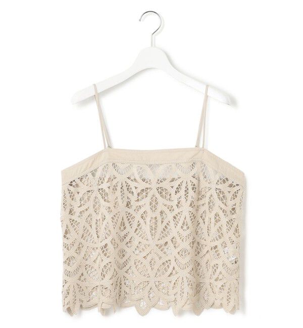 23区「【好評につき新色追加/汗じみ防止】エンブロイダリージャージー レースキャミソール付き カットソー」|Tシャツ・カットソー|