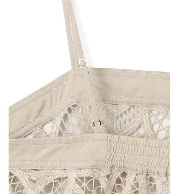 23区「【好評につき新色追加/汗じみ防止】エンブロイダリージャージー レースキャミソール付き カットソー」|Tシャツ・カットソー|