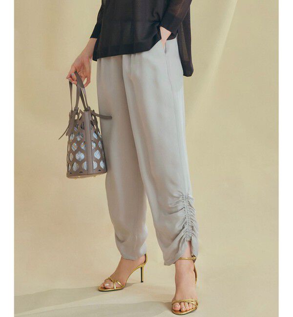 23区「【接触冷感/洗える】フィブリルツイル シャーリング パンツ」|その他|ベージュ系