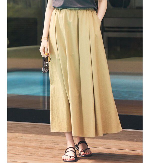 23区「【SLOW/一部店舗限定】UVカット/撥水/接触冷感 ナイロンタスランタフタ スカート」|スカート|ベージュ系