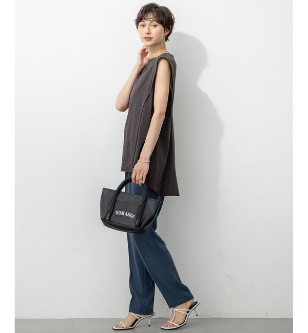 23区「【洗える】コンパクトヤーン フレアデザイン ノースリーブ カットソー」|Tシャツ・カットソー|