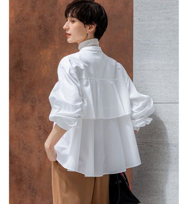 23区「【洗える】CANCLINI ティアードフリル ブラウス」|シャツ・ブラウス|ホワイト系