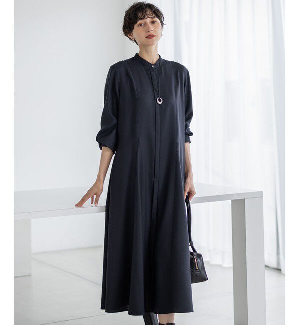 23区「【洗える】TWビエラ シャツワンピース」|ワンピース|ネイビー系