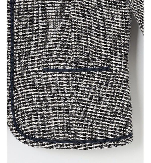 ANY SIS「ミニライトボーダー ジャケット」|ノーカラージャケット|