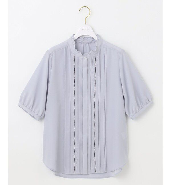 ANY SIS「【洗える】フリルスタンドピンタック ブラウス」|シャツ・ブラウス|