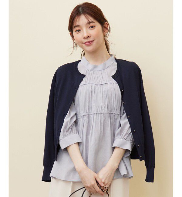 any SiS「【接触冷感 / UVケア】ベーシッククールタッチ カーディガン」|カーディガン|ネイビー