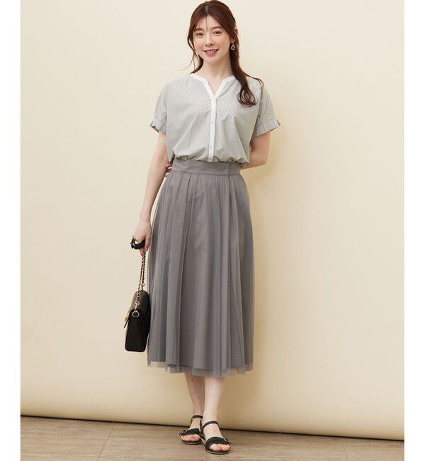 ANY SIS「【洗える】シルケットストライプスキッパー カットソー」|Tシャツ・カットソー|