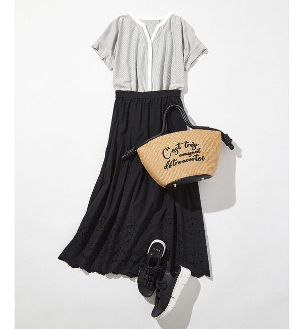 ANY SIS「【洗える】シルケットストライプスキッパー カットソー」|Tシャツ・カットソー|