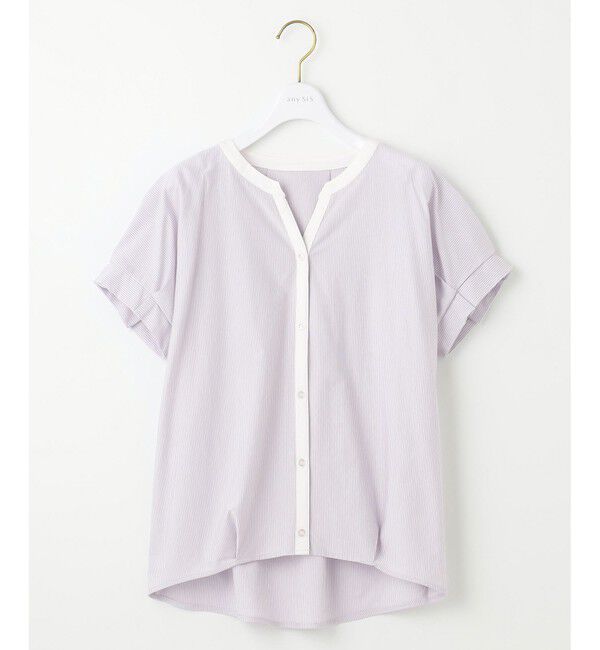 ANY SIS「【洗える】シルケットストライプスキッパー カットソー」|Tシャツ・カットソー|