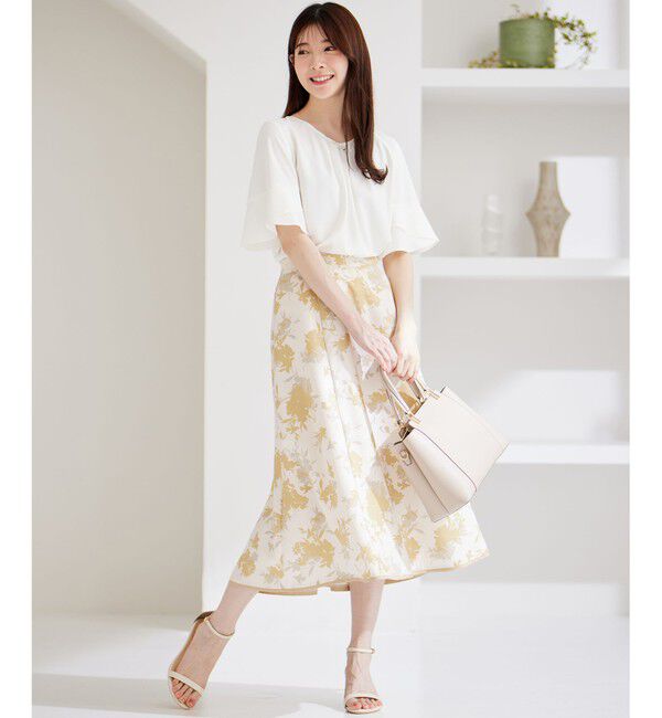 ANY SIS「【洗える】ラッフルフレアビジュー ブラウス」|シャツ・ブラウス|