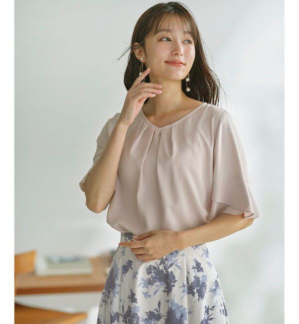 ANY SIS「【洗える】ラッフルフレアビジュー ブラウス」|シャツ・ブラウス|