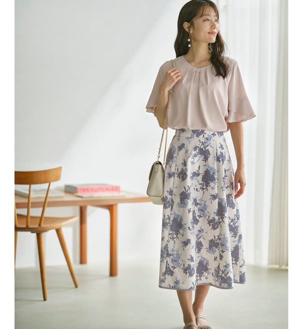 ANY SIS「【洗える】ラッフルフレアビジュー ブラウス」|シャツ・ブラウス|