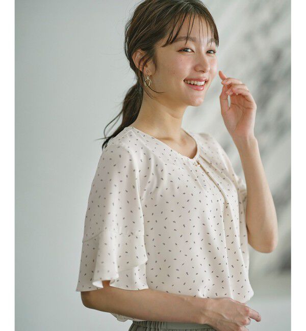 ANY SIS「【洗える】ラッフルフレアビジュー ブラウス」|シャツ・ブラウス|