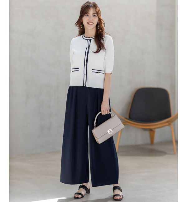 ANY SIS「【UVカット・洗える】リンクスバイカラー カーディガン」|カーディガン|