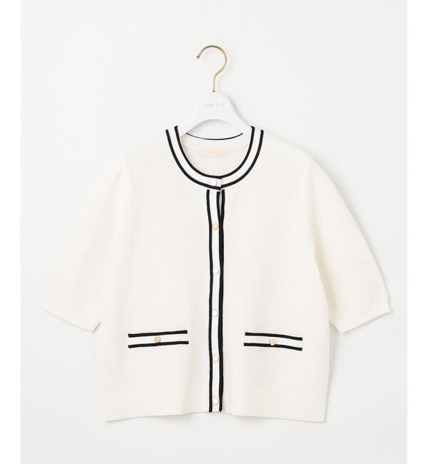 ANY SIS「【UVカット・洗える】リンクスバイカラー カーディガン」|カーディガン|