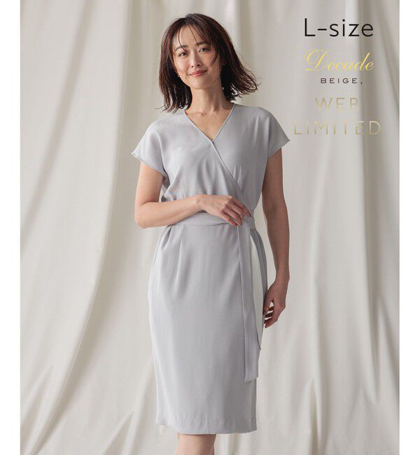 BEIGE,「【WEB＆一部店舗限定・L-size】CINDY / ラップドレス」|ワンピース|Ice blue &times; White