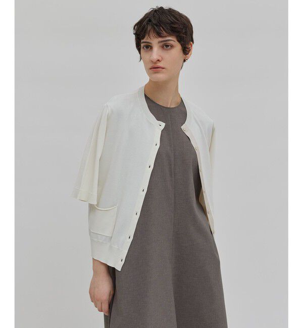 BEIGE,「【洗える】VALOIS / 半袖カーディガン」|カーディガン|Ecru