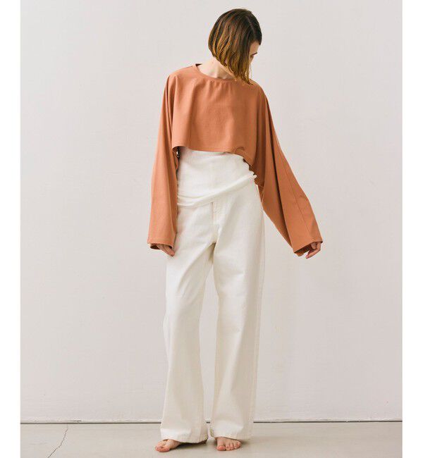 BEIGE,「【BEIGE,ecru/WEB限定・洗える】JERSEY STITCH / コットンクロップドトップス」|Tシャツ・カットソー|