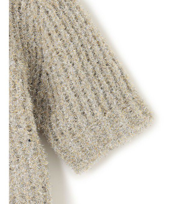 BEIGE,「【洗える・Precious 4月号掲載】TRITOMA / ラメクルーネック半袖ニット」|ニット・セーター|