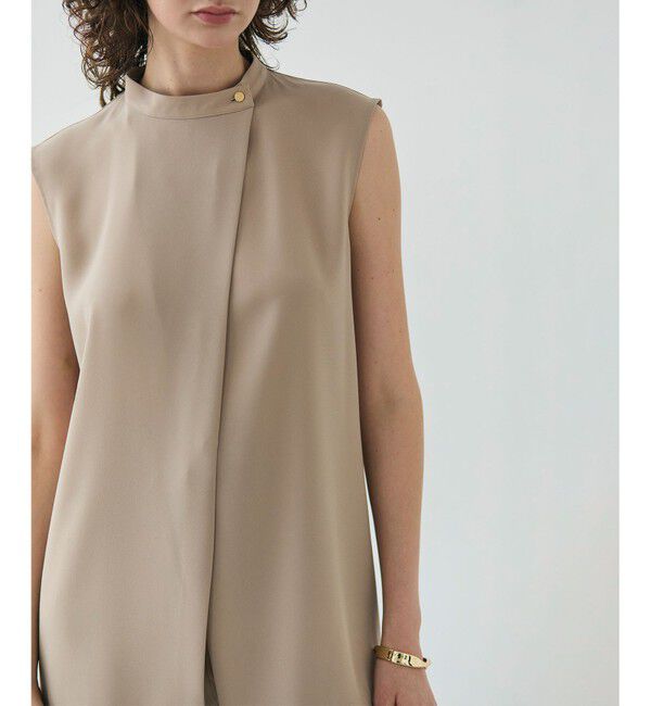 BEIGE,「【洗える】FLEUR / フロントボタンノースリーブブラウス」|シャツ・ブラウス|