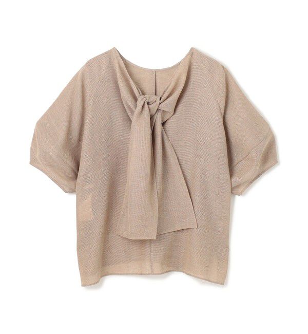 BEIGE,「【洗える・吸水速乾・防シワ】LIATRIS / バックリボンハーフスリーブブラウス」|シャツ・ブラウス|