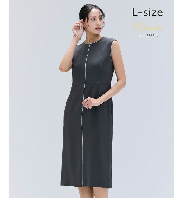 BEIGE,「【洗える・L-size】CINDY / クルーネックノースリーブワンピース」|ワンピース|C.Gray x White