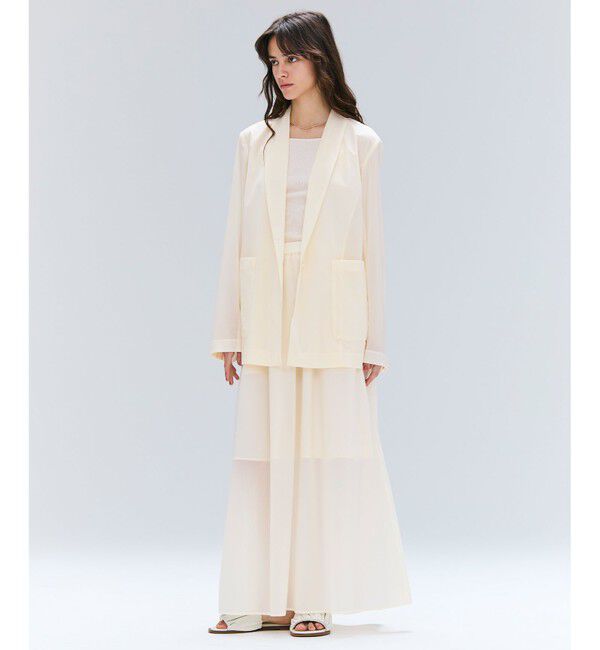 BEIGE,「【洗える/セットアップ対応】SPIGA / ギャザーロングフレアスカート」|スカート|