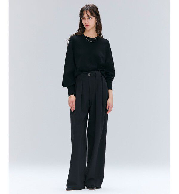 BEIGE,「【セットアップ対応・洗える・Precious 10月号掲載】ZEPHYR / ウールライクタックベルトワイドパンツ」|その他|