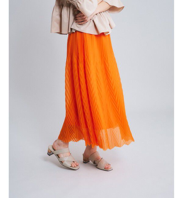 Diagram「ヘリンボーンプリーツスカート」|スカート|オレンジ